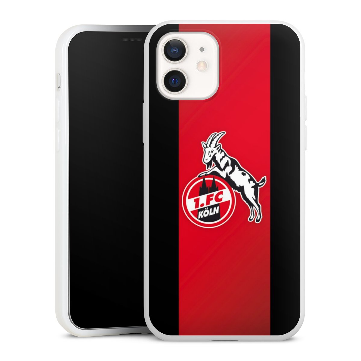 iPhone 12 Handy Silikon Hülle Case weiß Handyhülle Official Licensed Product Billy Goat Hennes 1. Fc Köln Silikon Case