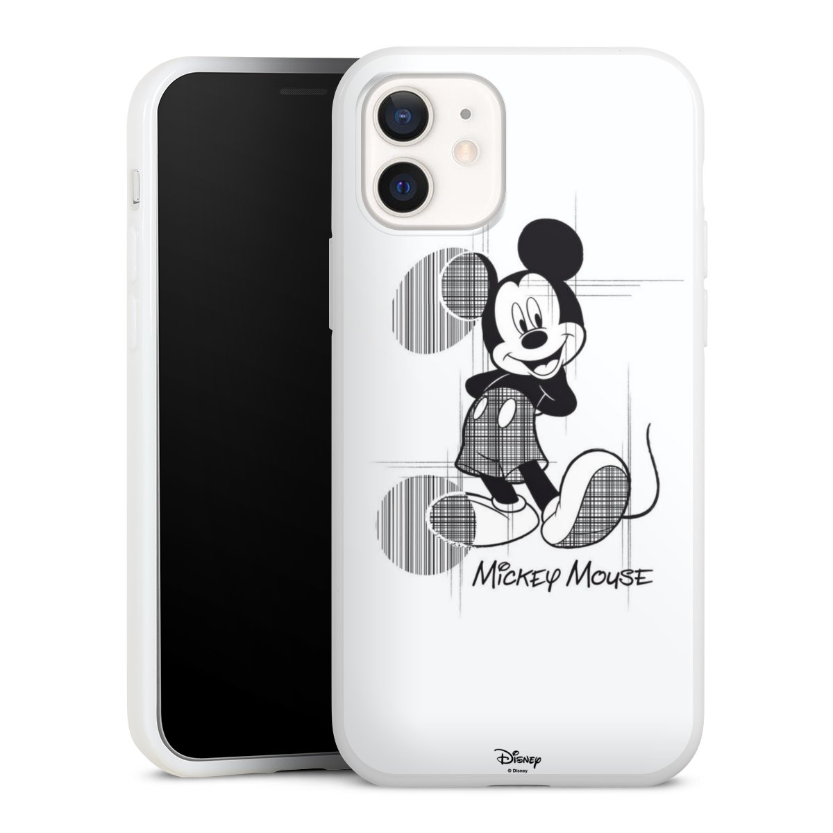 iPhone 12 Handy Silikon Hülle Case weiß Handyhülle Disney Official Licensed Product Mickey Mouse Silikon Case