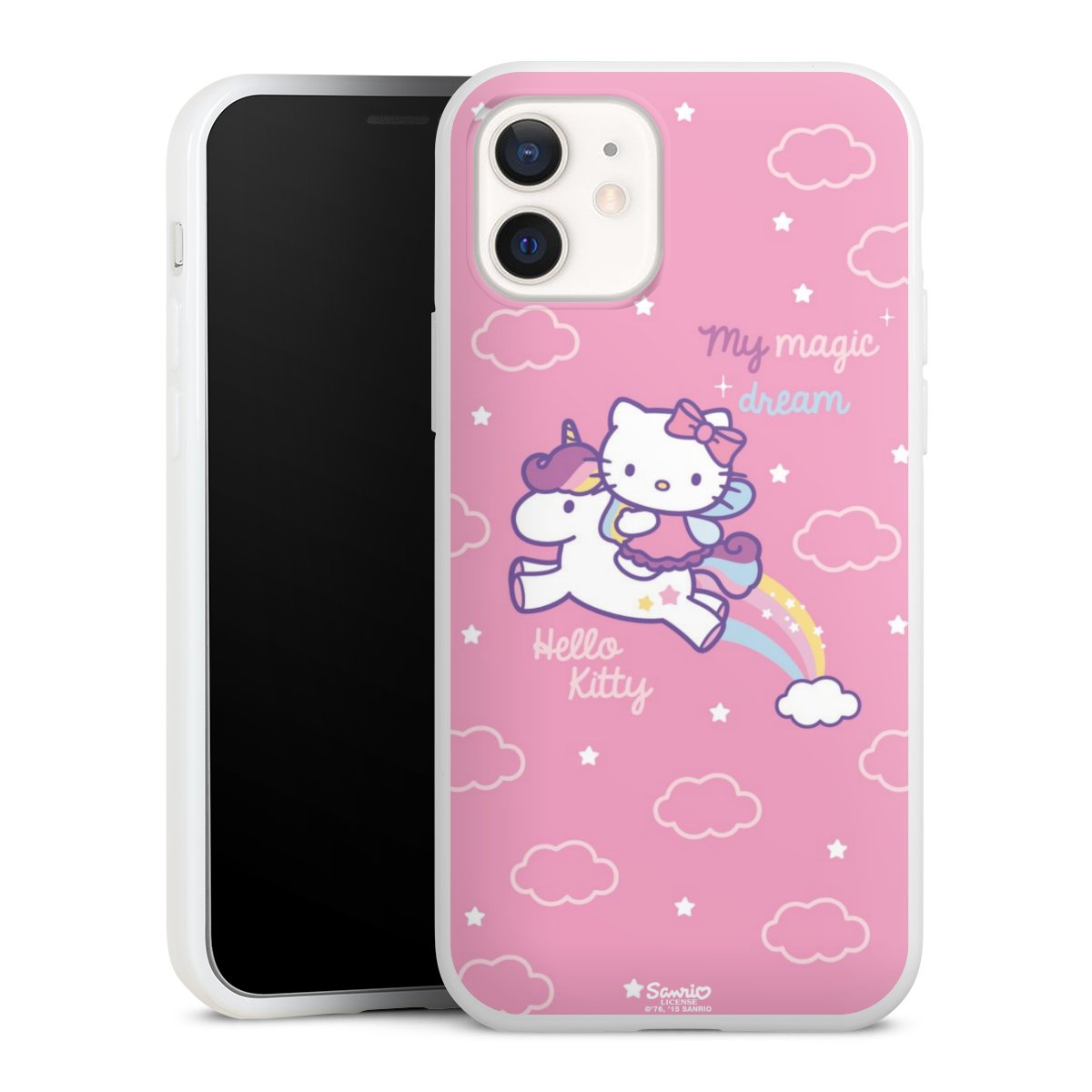 iPhone 12 Handy Silikon Hülle Case weiß Handyhülle Einhorn Official Licensed Product Hello Kitty Silikon Case