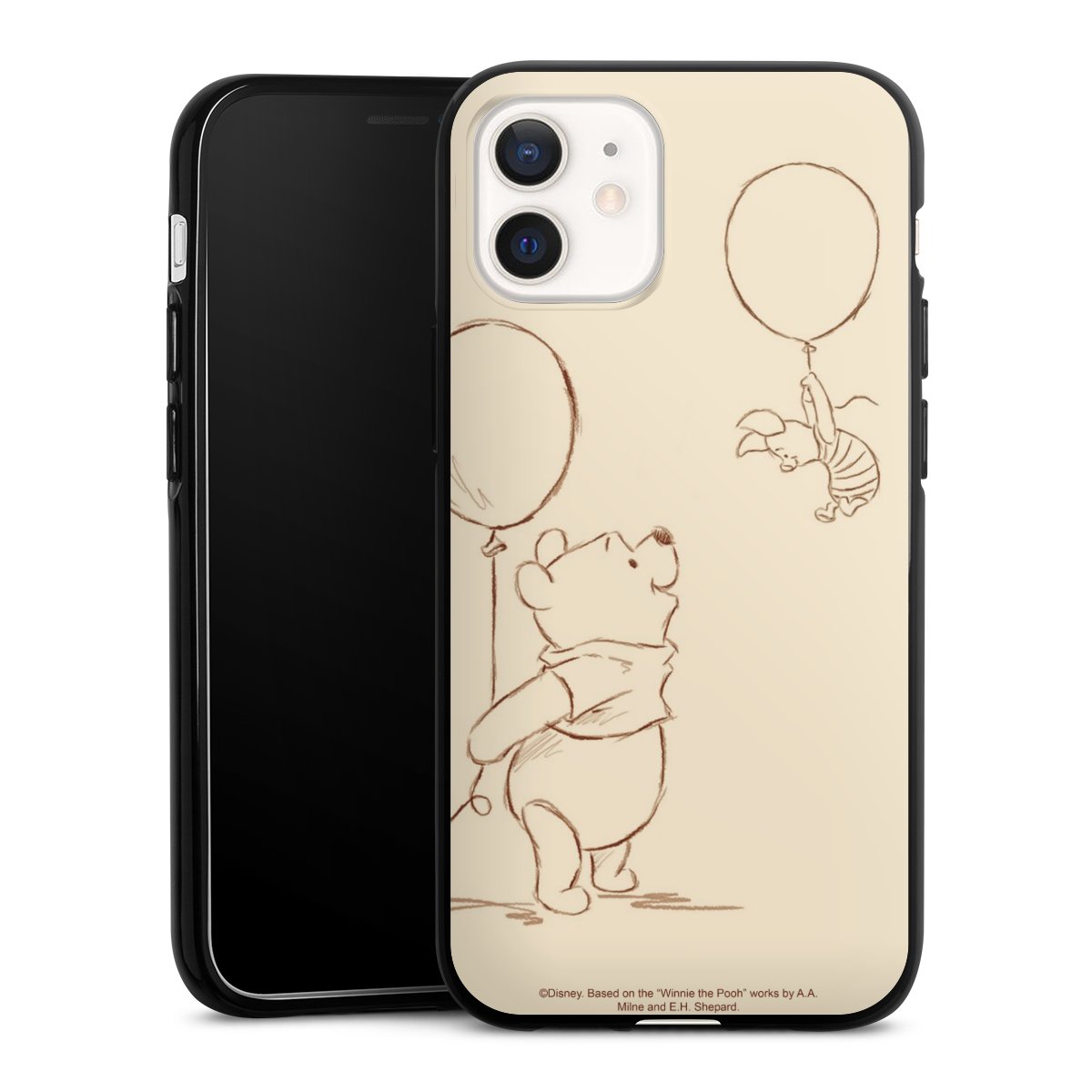 iPhone 12 Handy Silikon Hülle Case schwarz Handyhülle Official Licensed Product Winnie The Pooh Disney