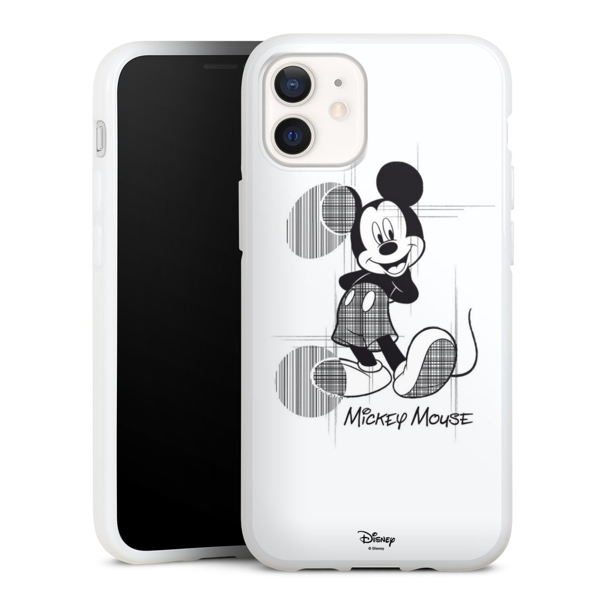 iPhone 12 mini Handy Silikon Hülle Case weiß Handyhülle Disney Official Licensed Product Mickey Mouse Silikon Case