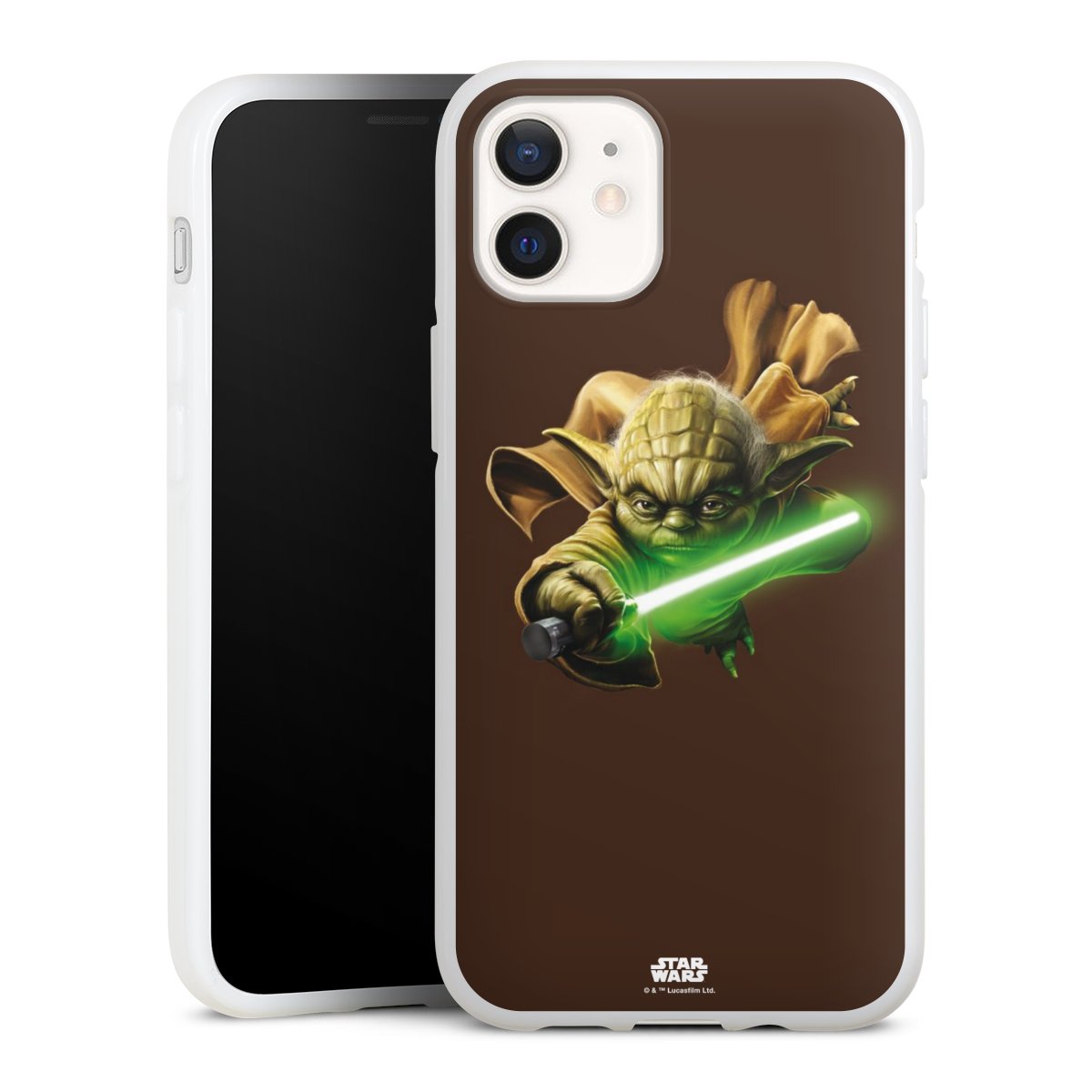 iPhone 12 mini Handy Silikon Hülle Case weiß Handyhülle Yoda Merchandise Star Wars Silikon Case