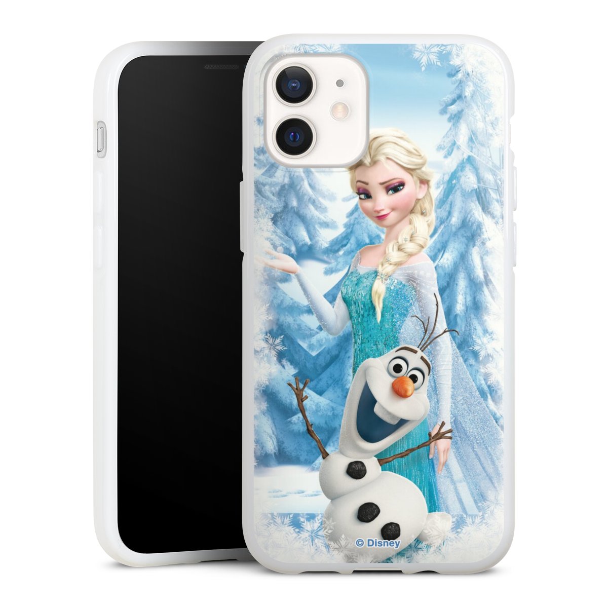 iPhone 12 mini Handy Silikon Hülle Case weiß Handyhülle Official Licensed Product Frozen Elsa Disney Silikon Case