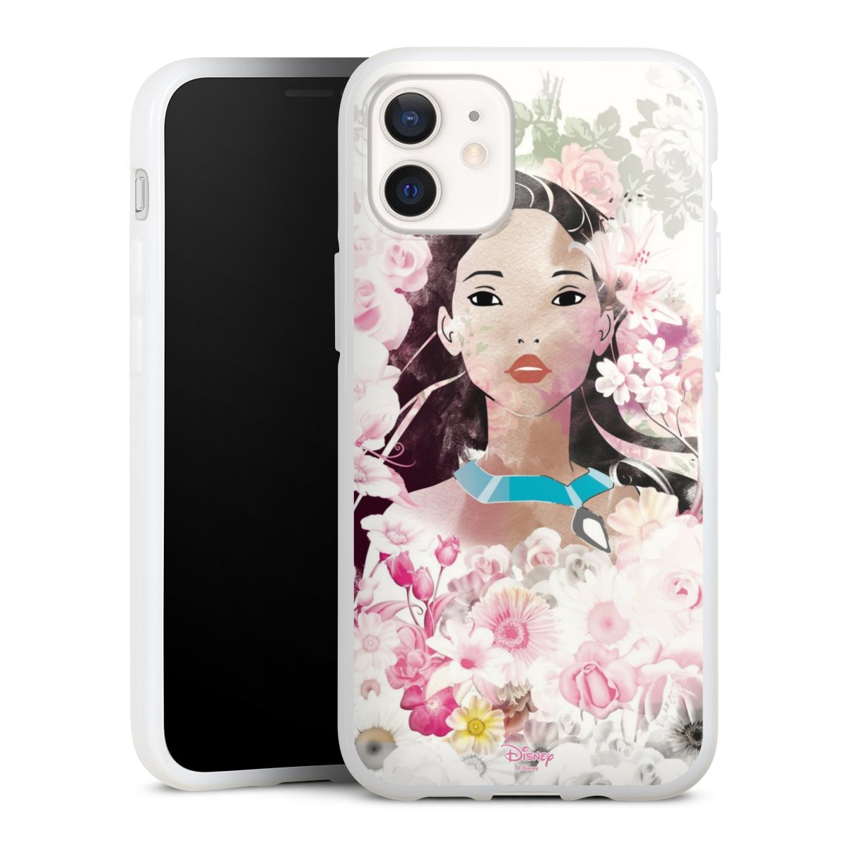 iPhone 12 mini Handy Silikon Hülle Case weiß Handyhülle Pocahontas Official Licensed Product Disney Silikon Case