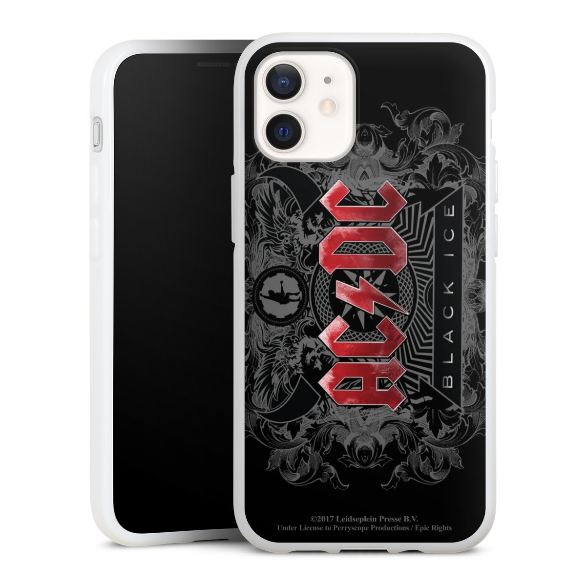 iPhone 12 mini Handy Silikon Hülle Case weiß Handyhülle Merchandise Black Ice Acdc Silikon Case