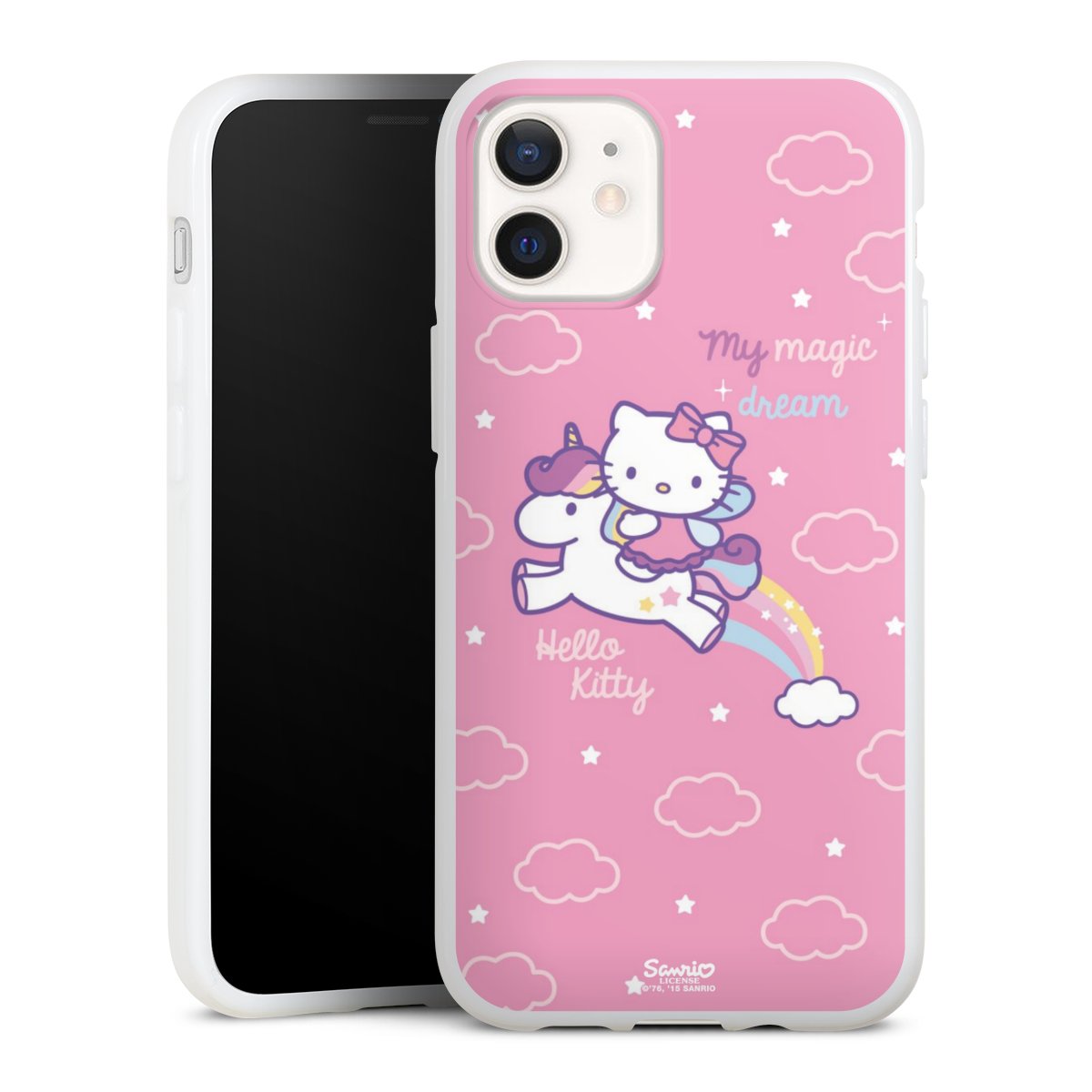 iPhone 12 mini Handy Silikon Hülle Case weiß Handyhülle Einhorn Official Licensed Product Hello Kitty Silikon Case