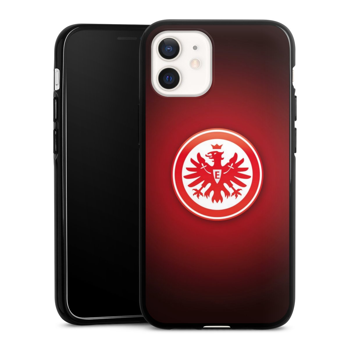 iPhone 12 mini Handy Silikon Hülle Case schwarz Handyhülle Eintracht Frankfurt Official Licensed Product Coat Of Arms