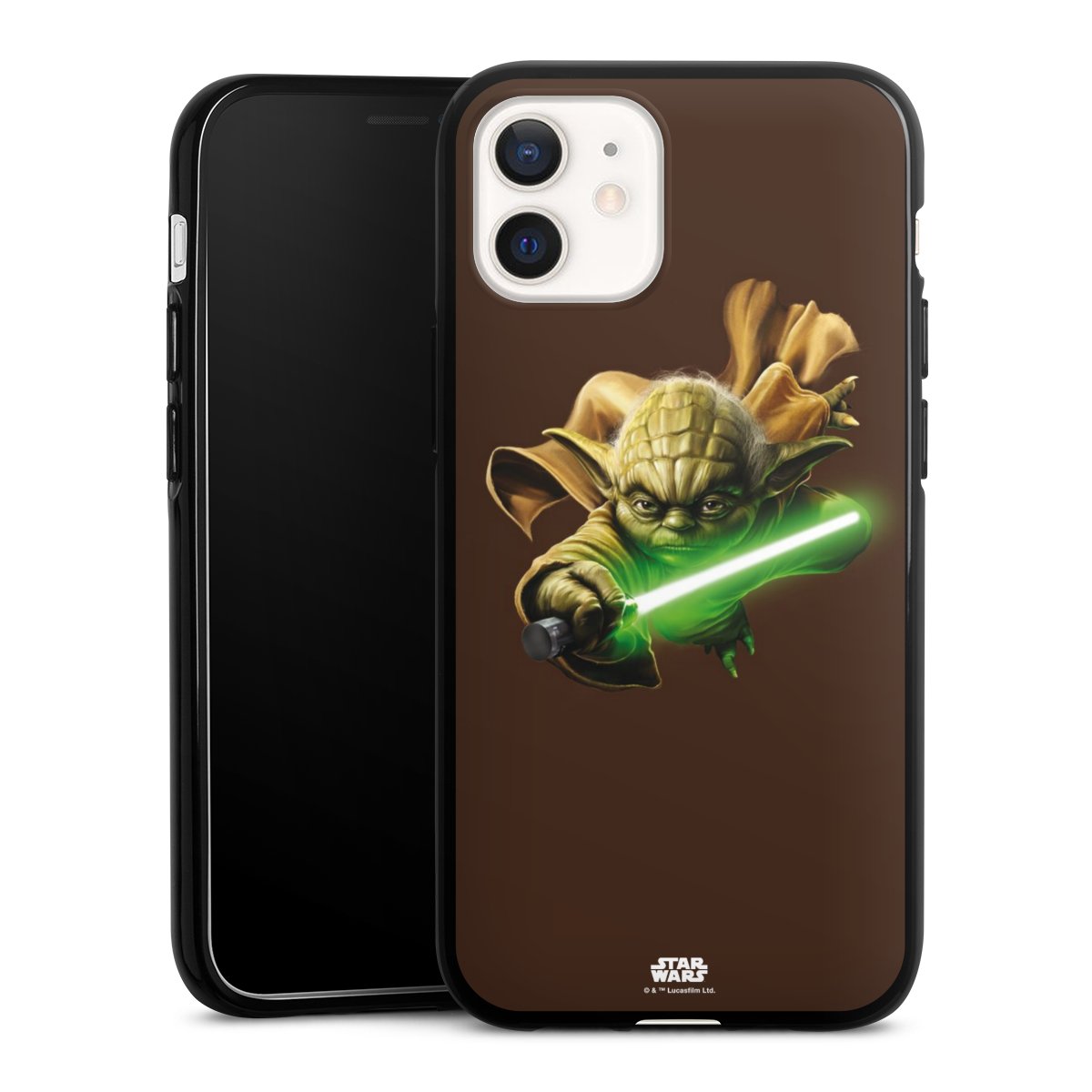 iPhone 12 mini Handy Silikon Hülle Case schwarz Handyhülle Yoda Merchandise Star Wars