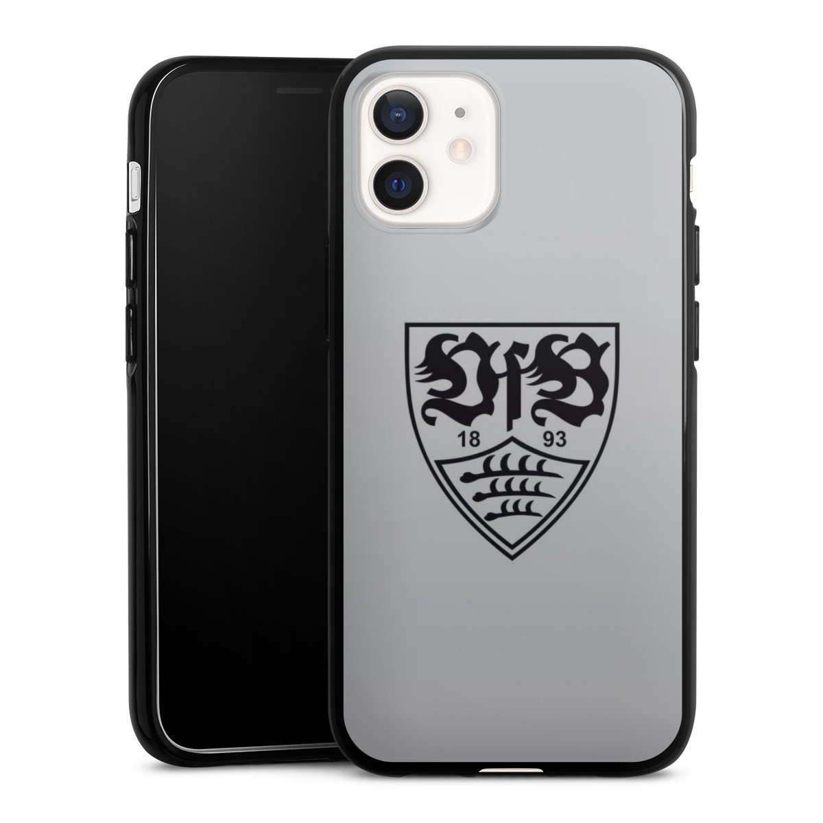 iPhone 12 mini Handy Silikon Hülle Case schwarz Handyhülle Logo Vfb Stuttgart Official Licensed Product