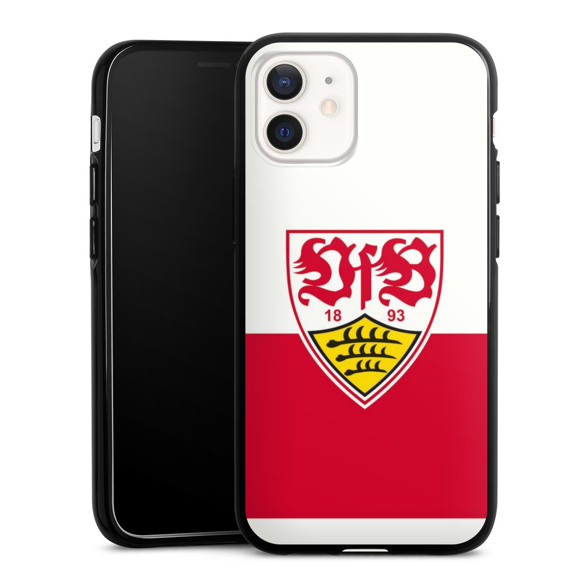 iPhone 12 mini Handy Silikon Hülle Case schwarz Handyhülle Official Licensed Product Logo Vfb Stuttgart