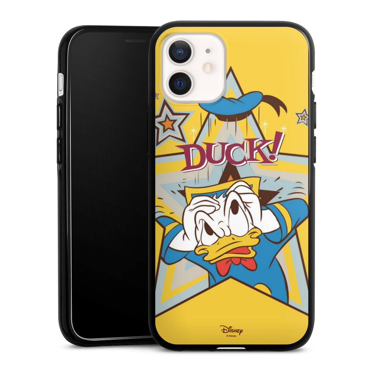 iPhone 12 mini Handy Silikon Hülle Case schwarz Handyhülle Official Licensed Product Donald Duck Disney