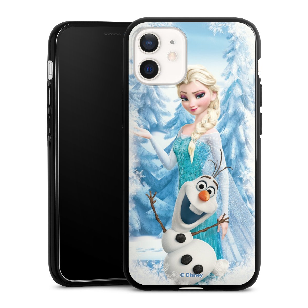 iPhone 12 mini Handy Silikon Hülle Case schwarz Handyhülle Official Licensed Product Frozen Elsa Disney