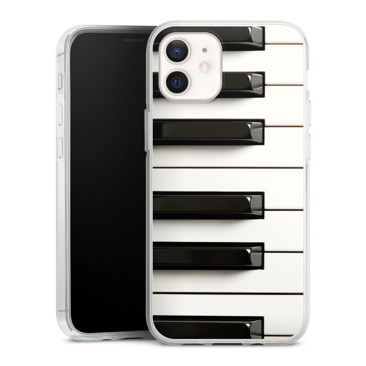 iPhone 12 mini Handy Silikon Hülle Case transparent Handyhülle Klavier Piano Music Silikon Case