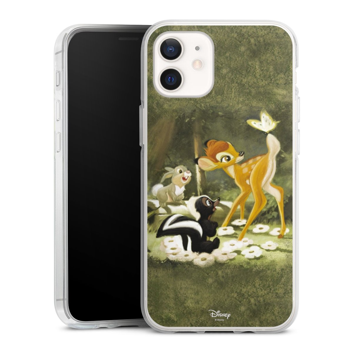 iPhone 12 mini Handy Silikon Hülle Case transparent Handyhülle Disney Official Licensed Product Bambi Silikon Case