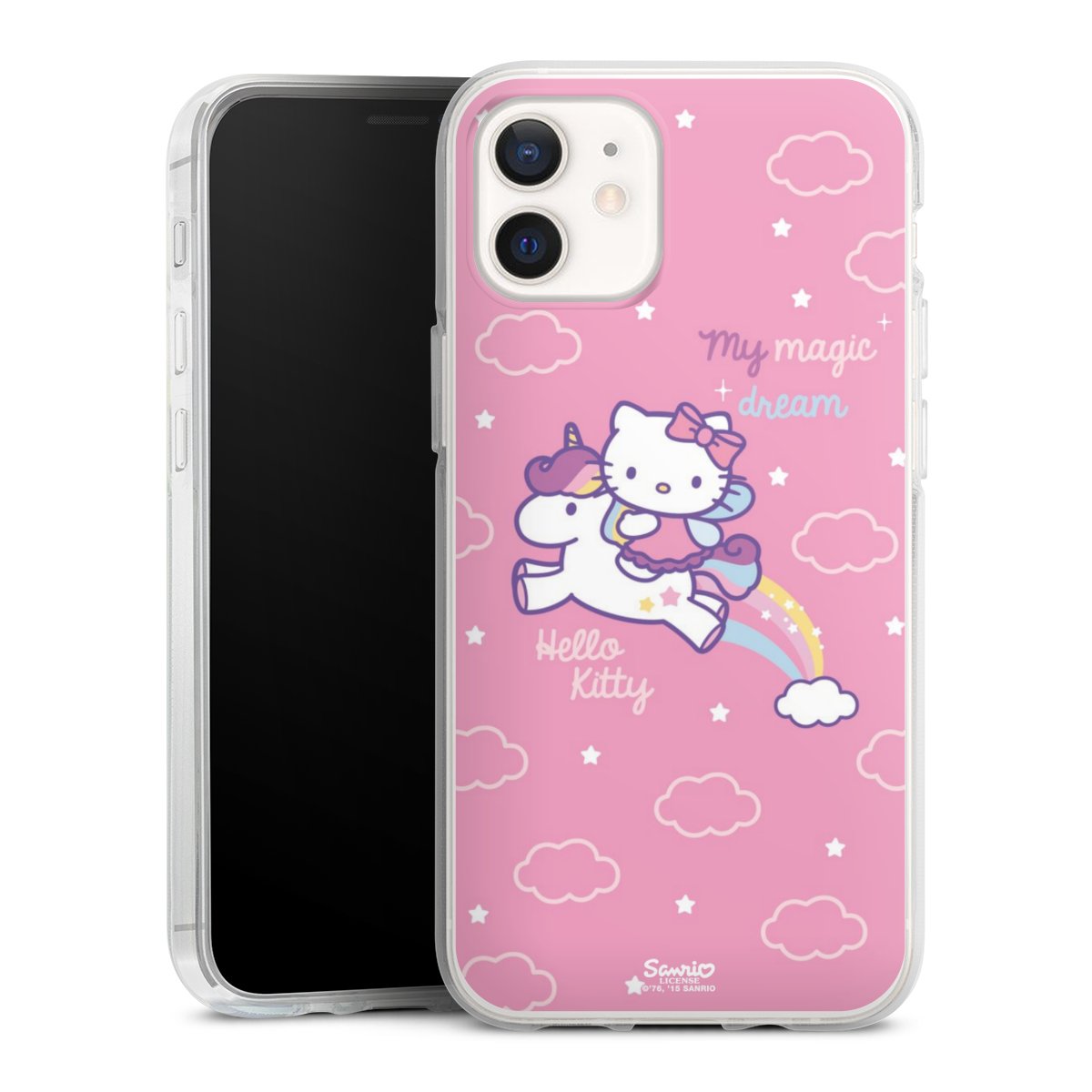 iPhone 12 mini Handy Silikon Hülle Case transparent Handyhülle Einhorn Official Licensed Product Hello Kitty Silikon Case