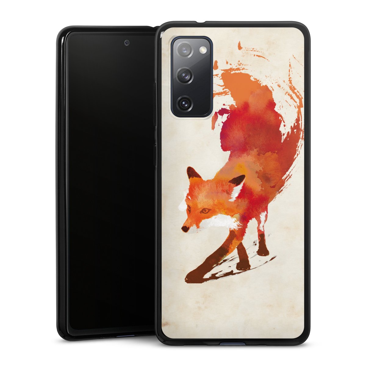 Galaxy S20 FE Handy Silikon Hülle Case schwarz Handyhülle Fox Graphic