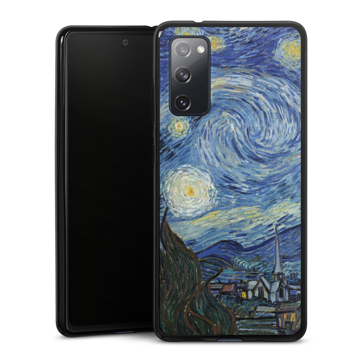 Galaxy S20 FE Handy Silikon Hülle Case schwarz Handyhülle The Starry Night Kunst Vincent Van Gogh