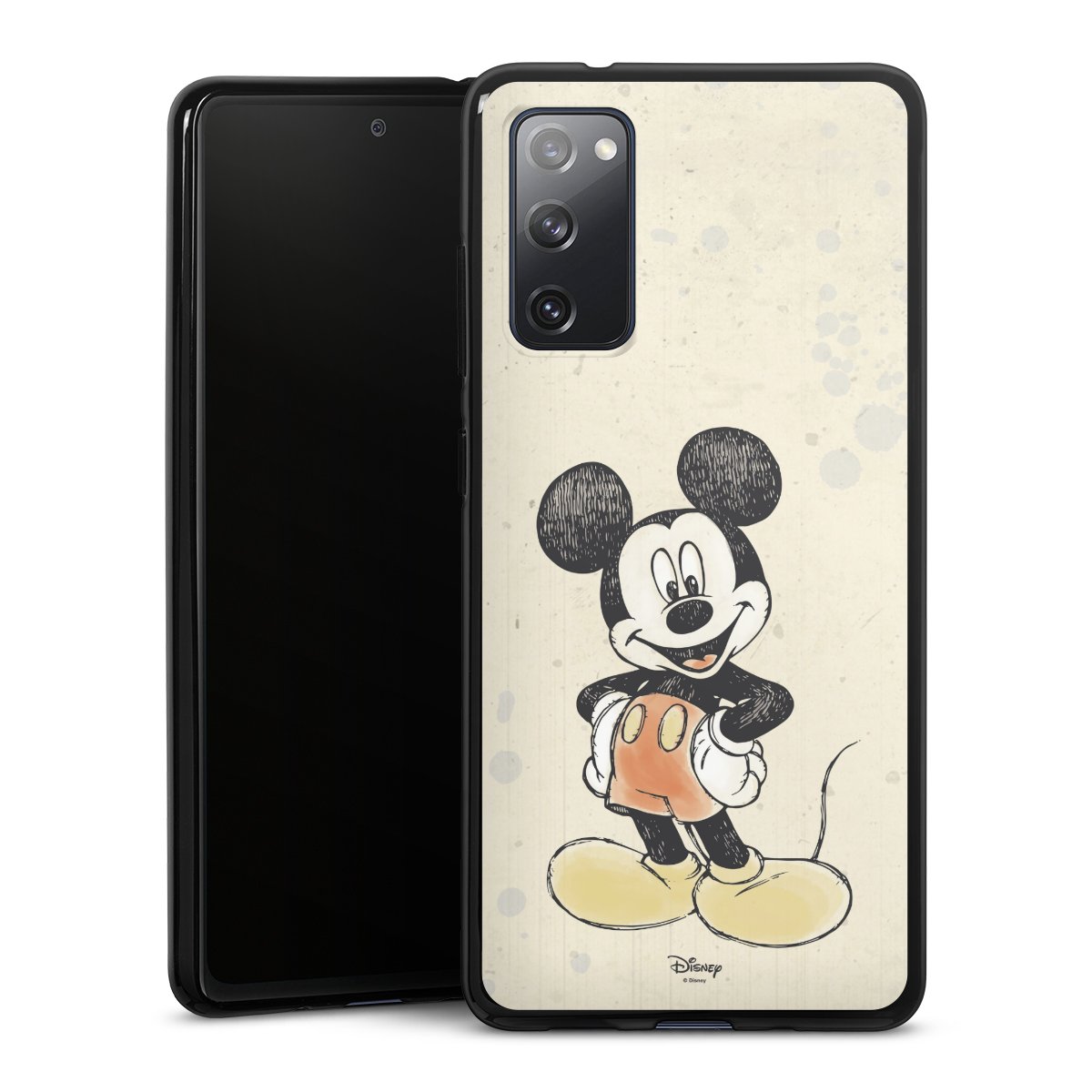 Galaxy S20 FE Handy Silikon Hülle Case schwarz Handyhülle Water Colour Mickey & Minnie Mouse Official Licensed Product