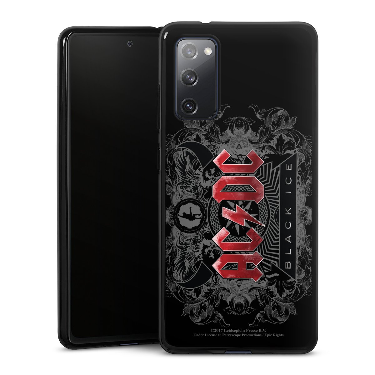 Galaxy S20 FE Handy Silikon Hülle Case schwarz Handyhülle Merchandise Black Ice Acdc