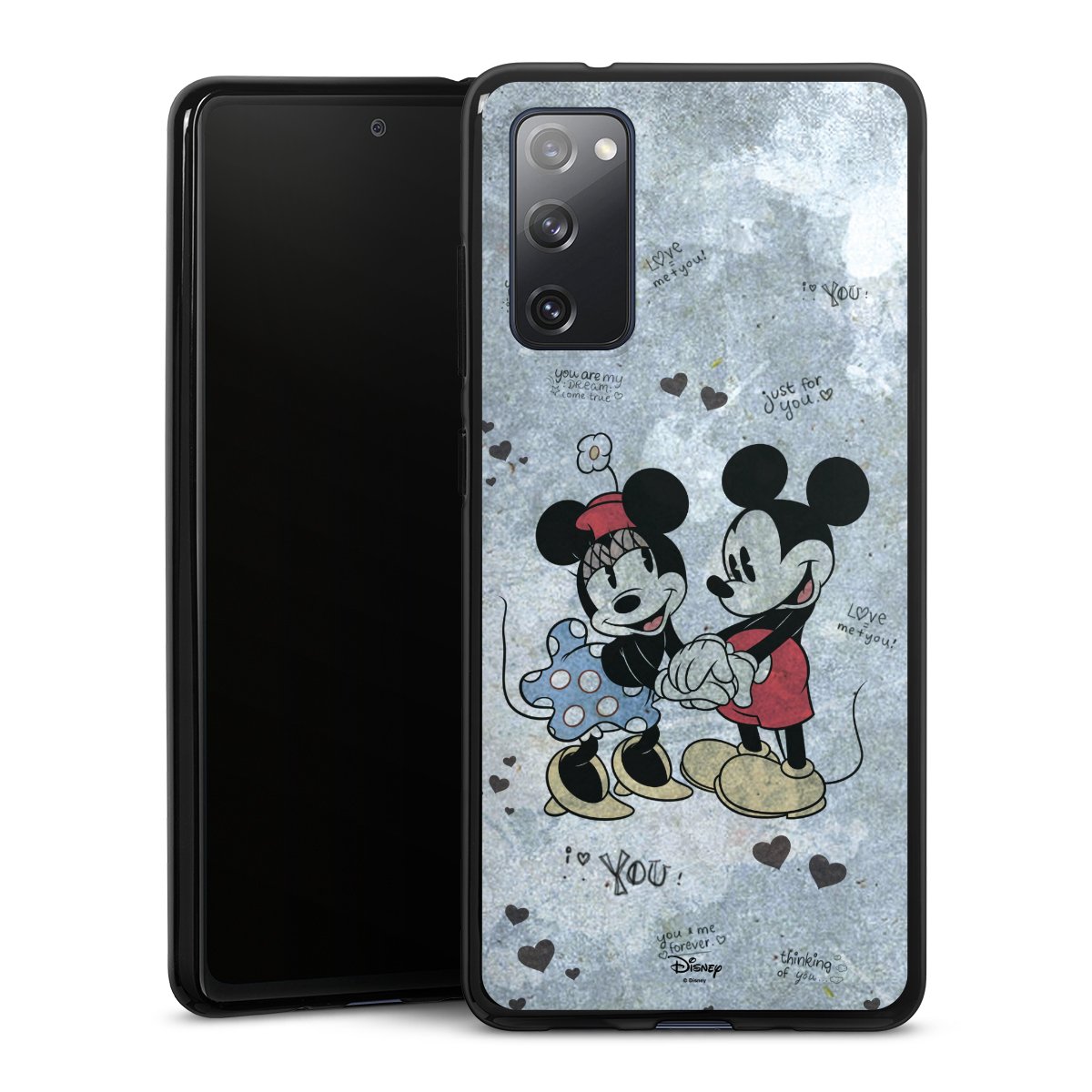 Galaxy S20 FE Handy Silikon Hülle Case schwarz Handyhülle Mickey & Minnie Mouse Vintage Disney