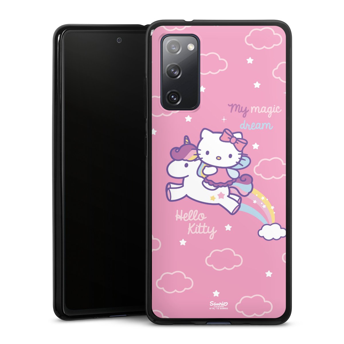 Galaxy S20 FE Handy Silikon Hülle Case schwarz Handyhülle Einhorn Official Licensed Product Hello Kitty