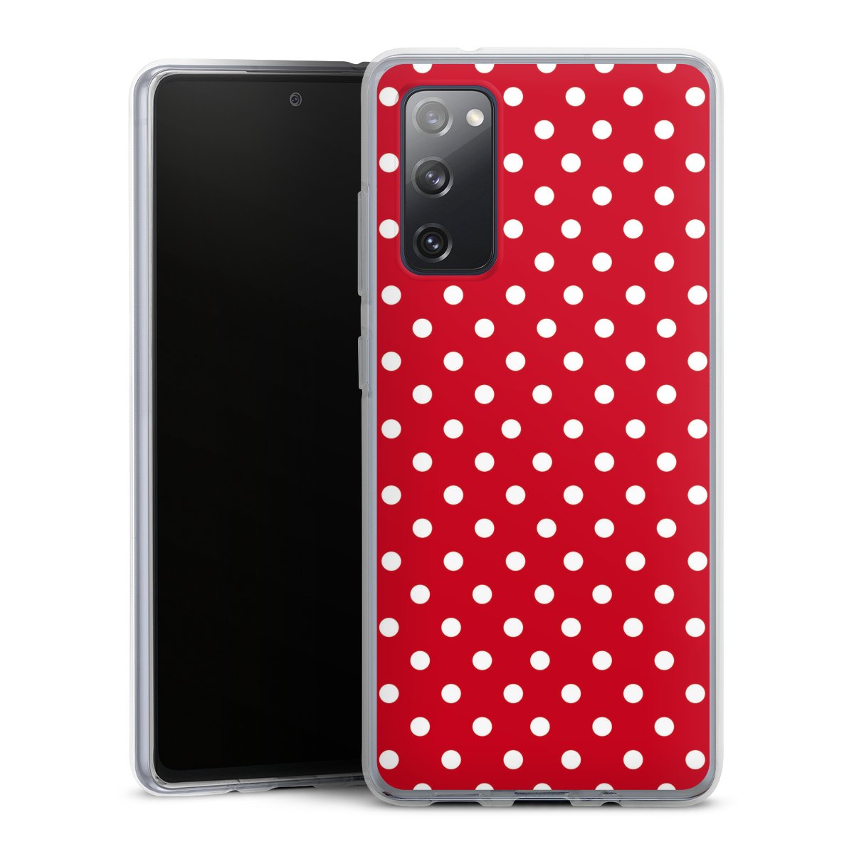 Galaxy S20 FE Handy Silikon Hülle Case transparent Handyhülle Points Polka Dots Retro Silikon Case