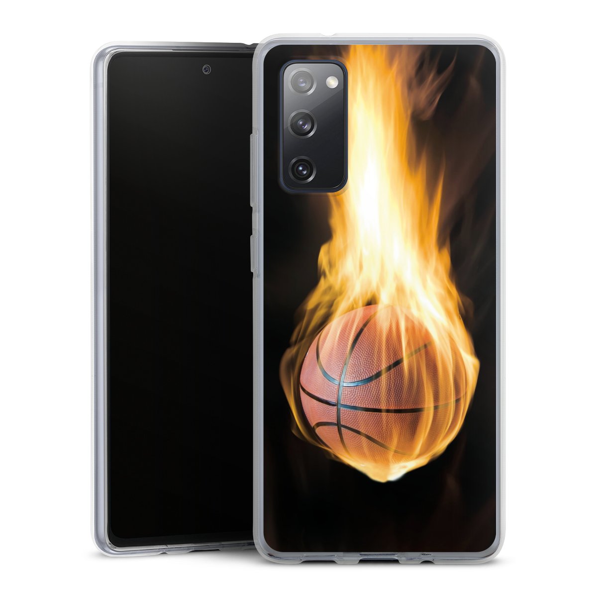 Galaxy S20 FE Handy Silikon Hülle Case transparent Handyhülle Basketball Sports Fire Silikon Case