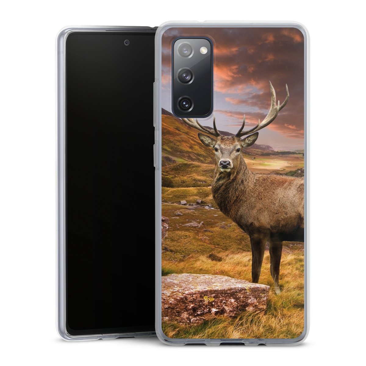 Galaxy S20 FE Handy Silikon Hülle Case transparent Handyhülle Meadow Mountain Deer Silikon Case