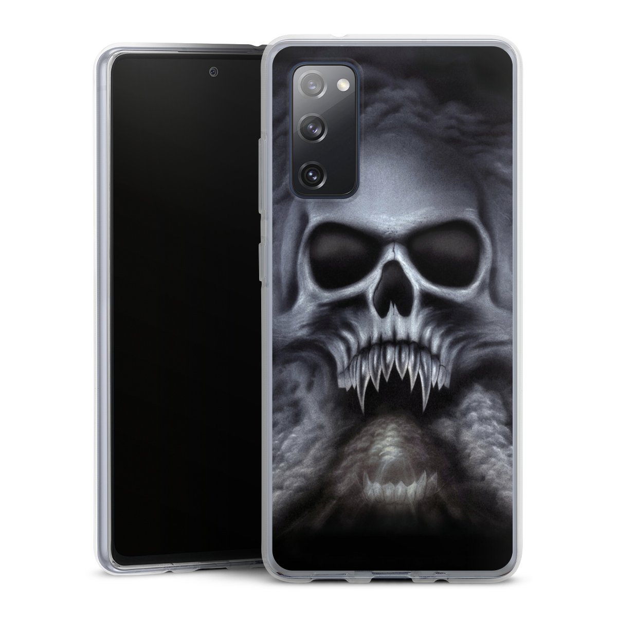 Galaxy S20 FE Handy Silikon Hülle Case transparent Handyhülle Totenkopf Skull Silikon Case