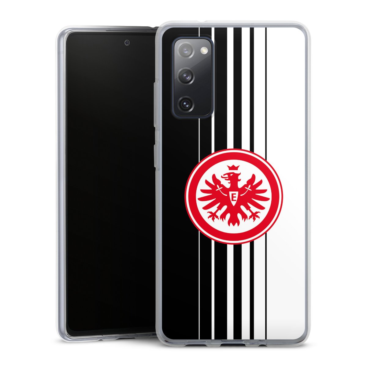 Galaxy S20 FE Handy Silikon Hülle Case transparent Handyhülle Stripes Eintracht Frankfurt Official Licensed Product Silikon Case