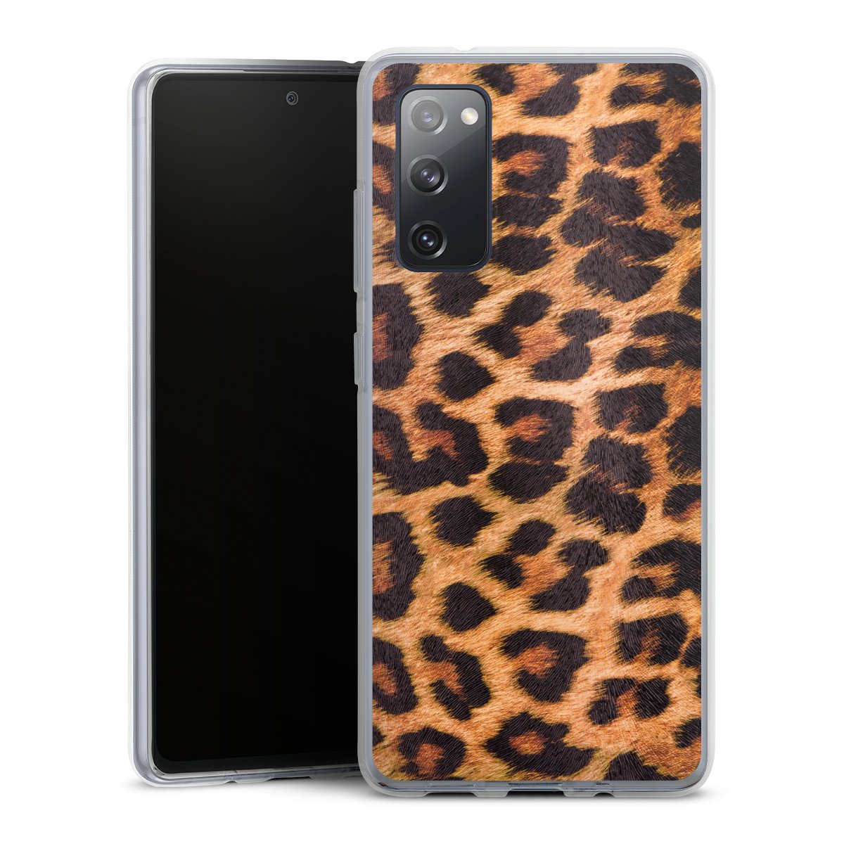 Galaxy S20 FE Handy Silikon Hülle Case transparent Handyhülle Animal Print Leopard Fur Silikon Case