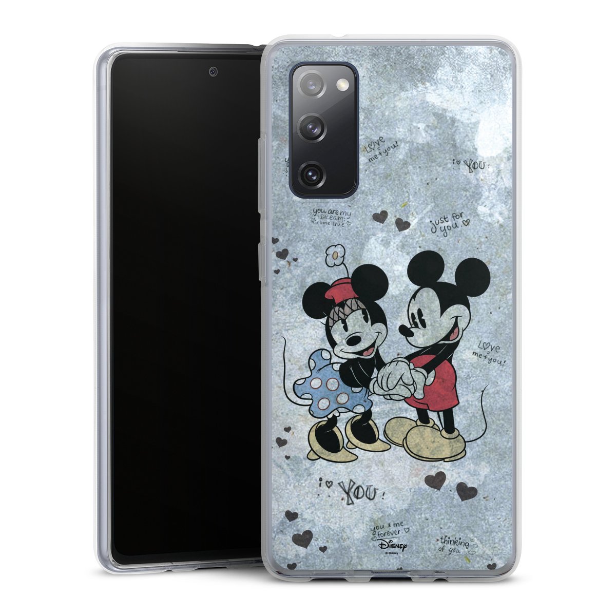 Galaxy S20 FE Handy Silikon Hülle Case transparent Handyhülle Mickey & Minnie Mouse Vintage Disney Silikon Case