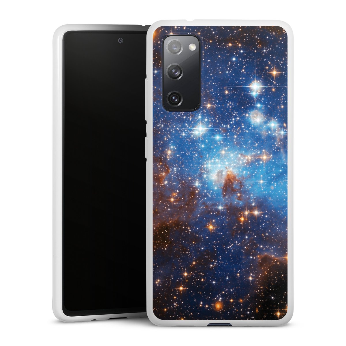 Galaxy S20 FE Handy Silikon Hülle Case weiß Handyhülle Star Weltall Galaxy Silikon Case