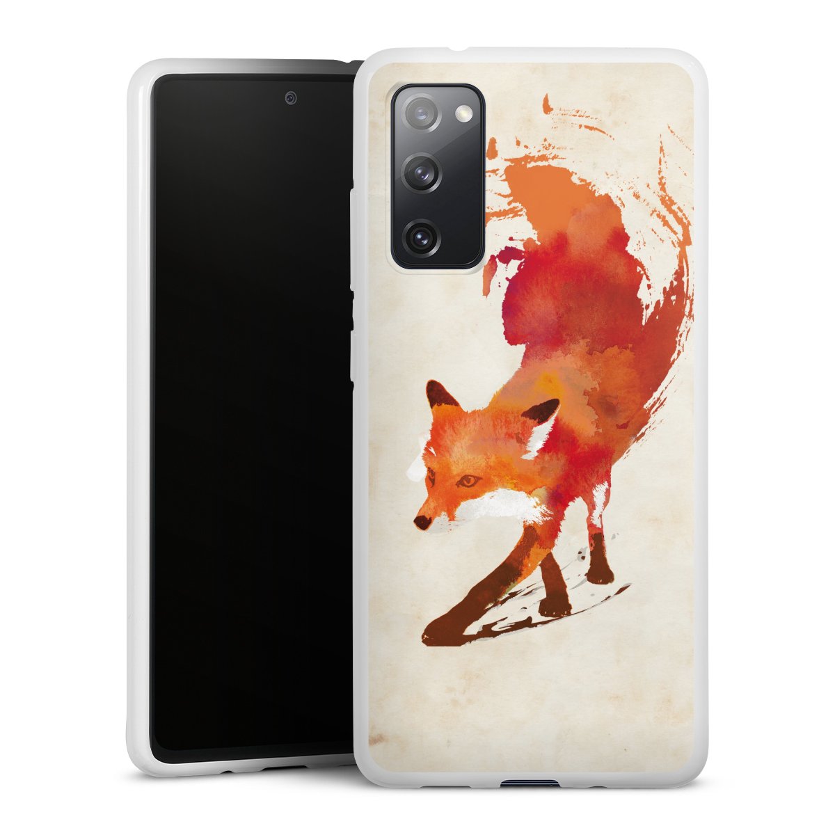 Galaxy S20 FE Handy Silikon Hülle Case weiß Handyhülle Fox Graphic Silikon Case