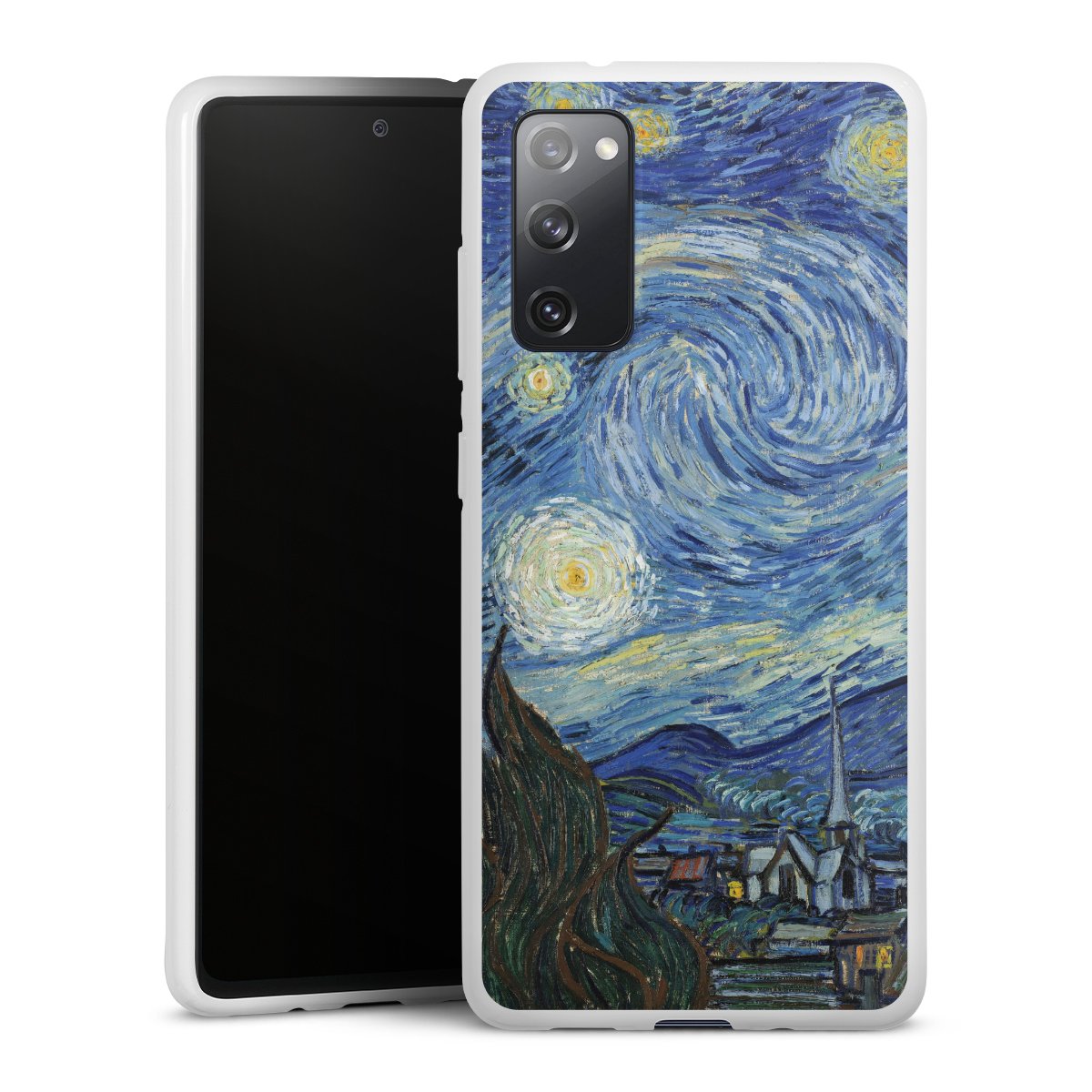 Galaxy S20 FE Handy Silikon Hülle Case weiß Handyhülle The Starry Night Kunst Vincent Van Gogh Silikon Case