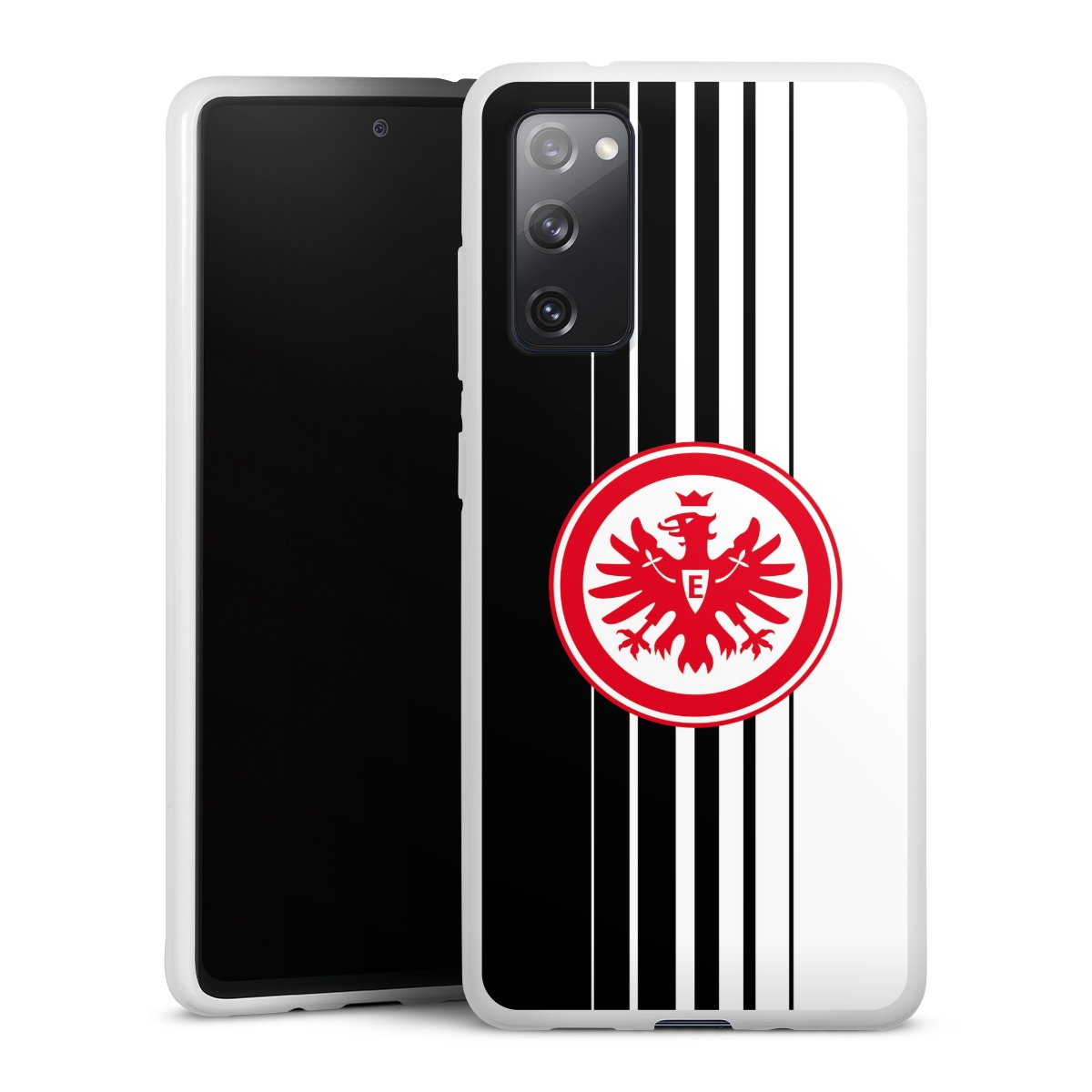 Galaxy S20 FE Handy Silikon Hülle Case weiß Handyhülle Stripes Eintracht Frankfurt Official Licensed Product Silikon Case