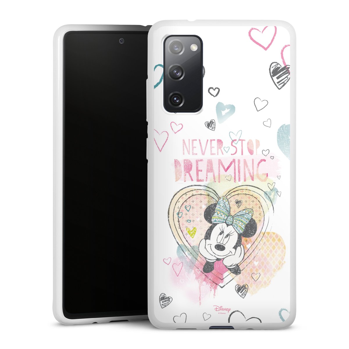 Galaxy S20 FE Handy Silikon Hülle Case weiß Handyhülle Disney Official Licensed Product Minnie Mouse Silikon Case