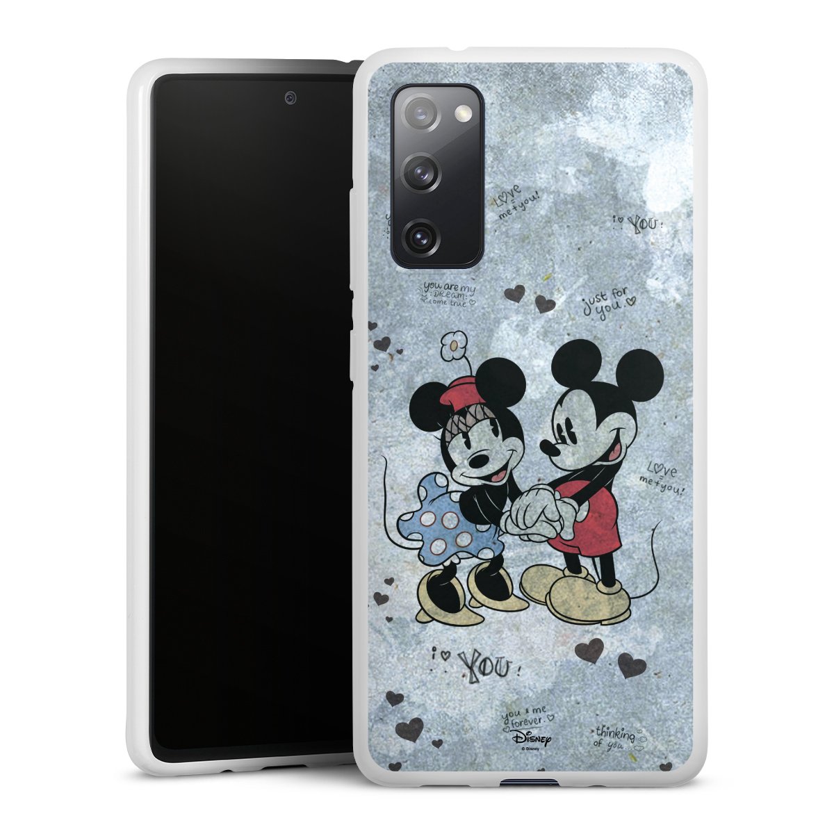 Galaxy S20 FE Handy Silikon Hülle Case weiß Handyhülle Mickey & Minnie Mouse Vintage Disney Silikon Case