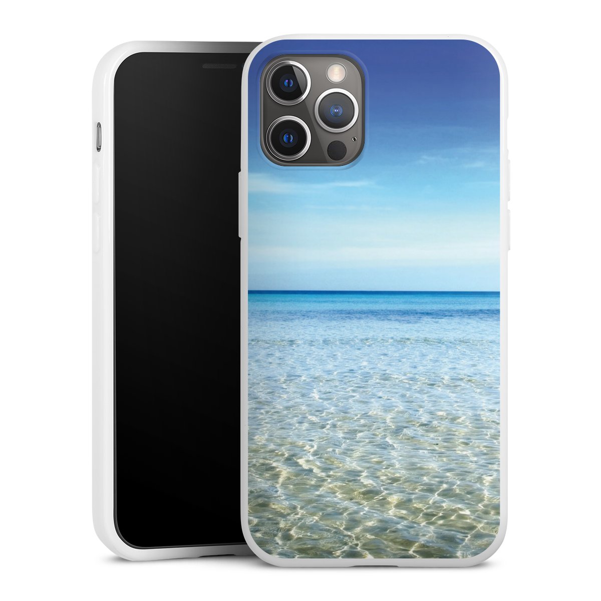 iPhone 12 Pro Handy Silikon Hülle Case weiß Handyhülle Urlaub Sky Ocean Silikon Case