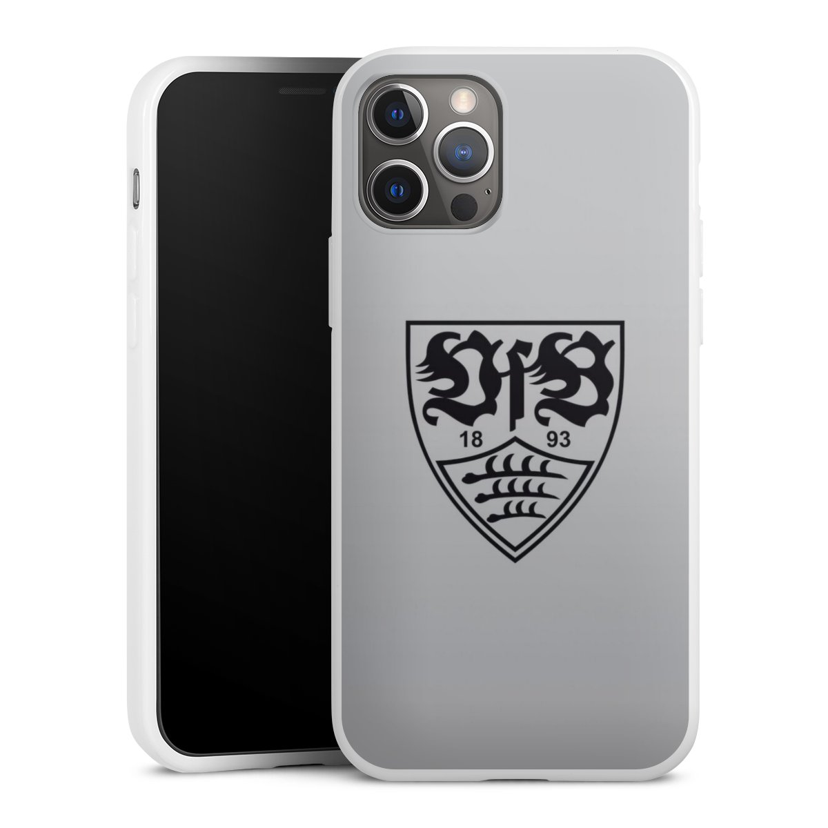 iPhone 12 Pro Handy Silikon Hülle Case weiß Handyhülle Logo Vfb Stuttgart Official Licensed Product Silikon Case