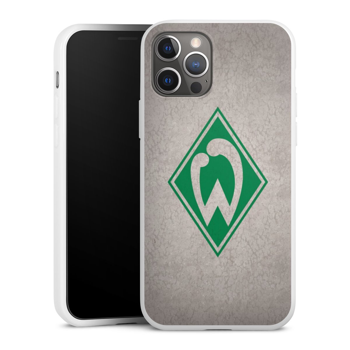 iPhone 12 Pro Handy Silikon Hülle Case weiß Handyhülle Sv Werder Bremen Concrete Official Licensed Product Silikon Case