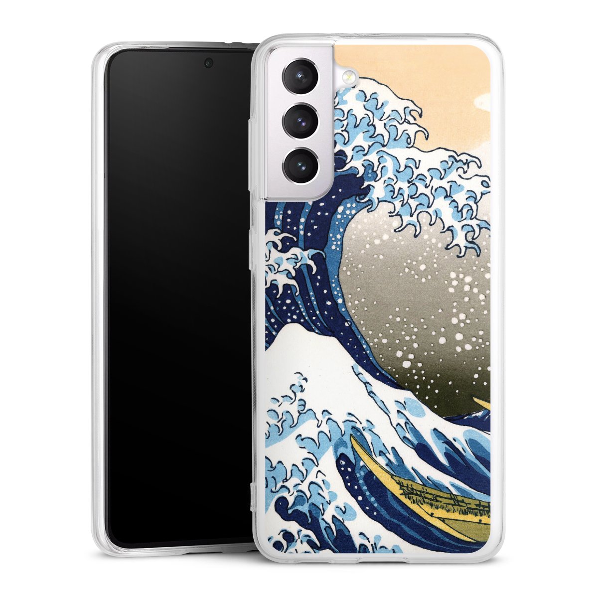 Galaxy S21 5G Handy Silikon Hülle Case transparent Handyhülle Kunst Katsushika Hokusai Die Große Welle Vor Kanagawa Silikon Case