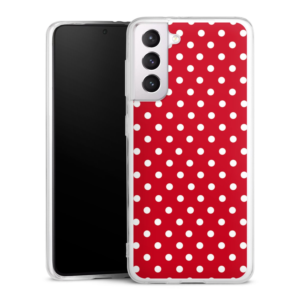 Galaxy S21 5G Handy Silikon Hülle Case transparent Handyhülle Points Polka Dots Retro Silikon Case