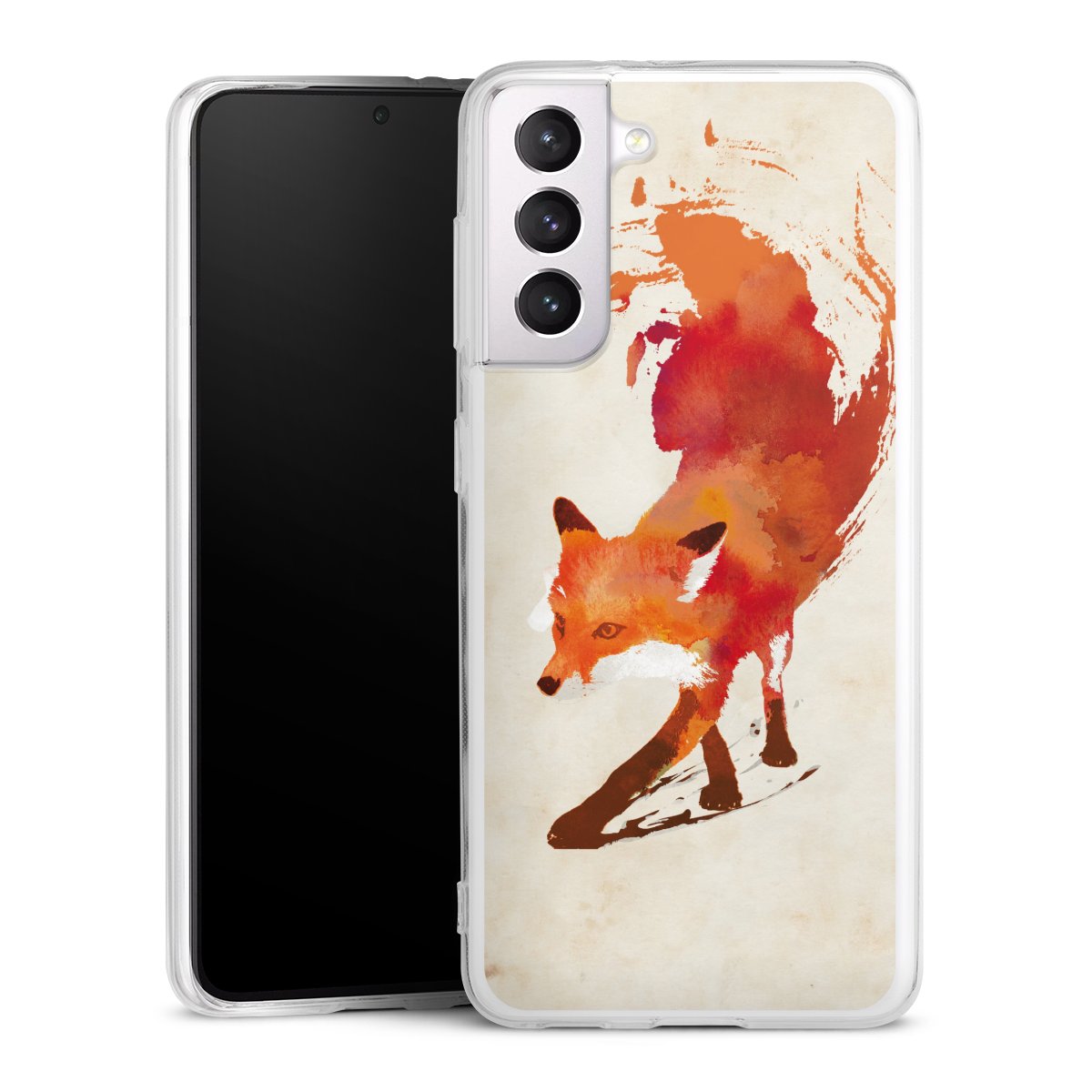 Galaxy S21 5G Handy Silikon Hülle Case transparent Handyhülle Fox Graphic Silikon Case