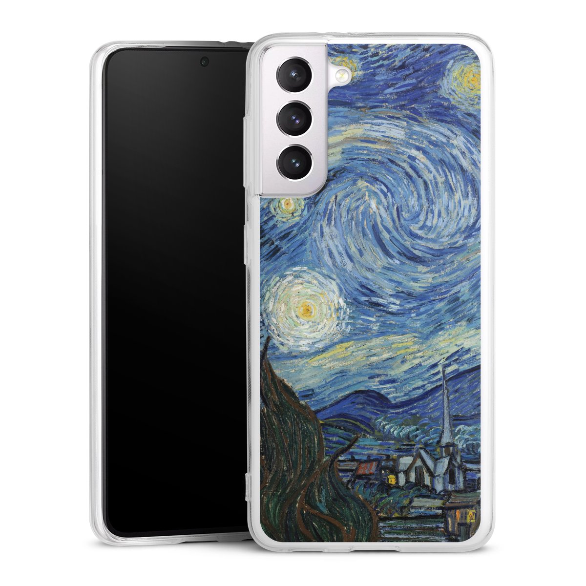 Galaxy S21 5G Handy Silikon Hülle Case transparent Handyhülle The Starry Night Kunst Vincent Van Gogh Silikon Case