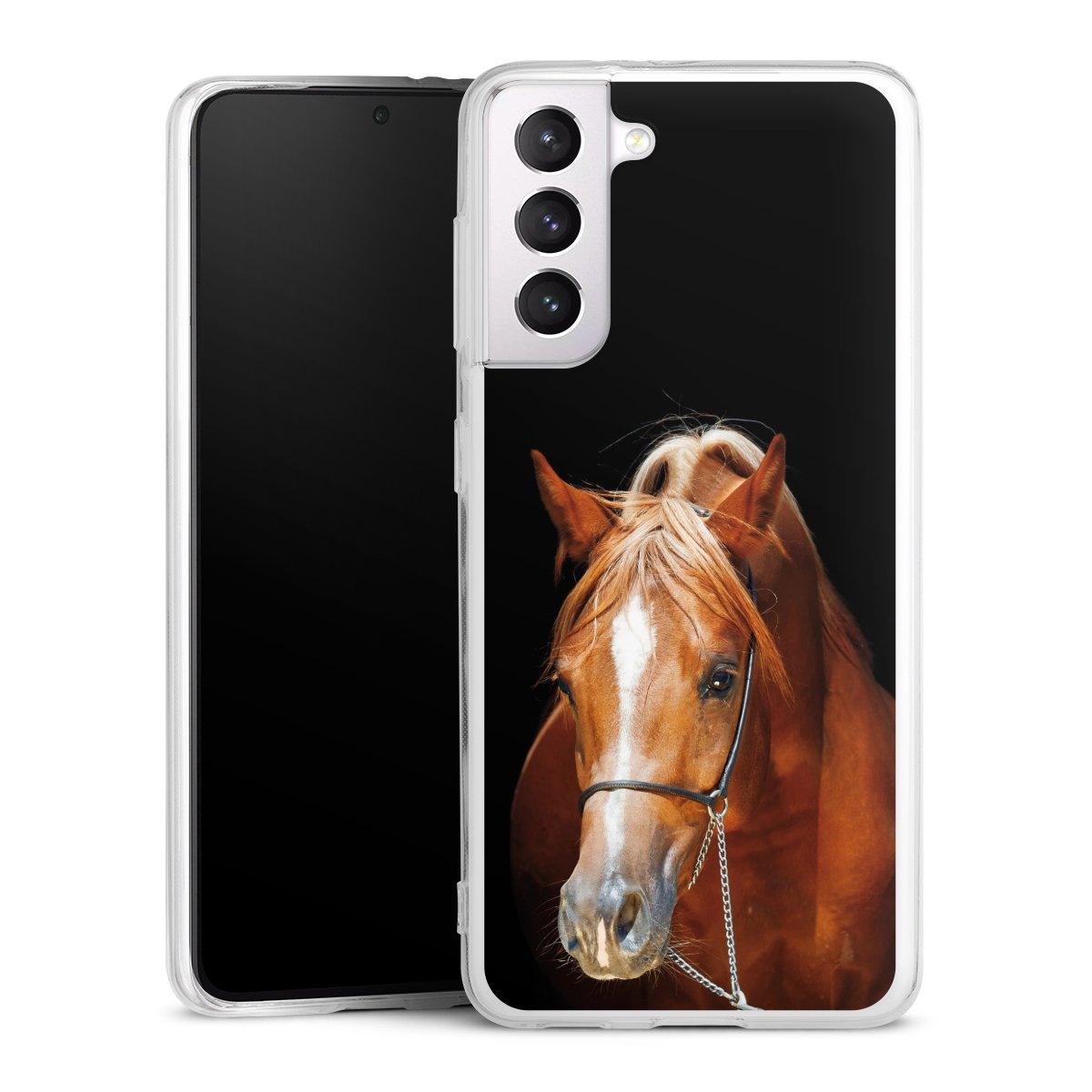 Galaxy S21 5G Handy Silikon Hülle Case transparent Handyhülle Mare Horse Hobby Silikon Case