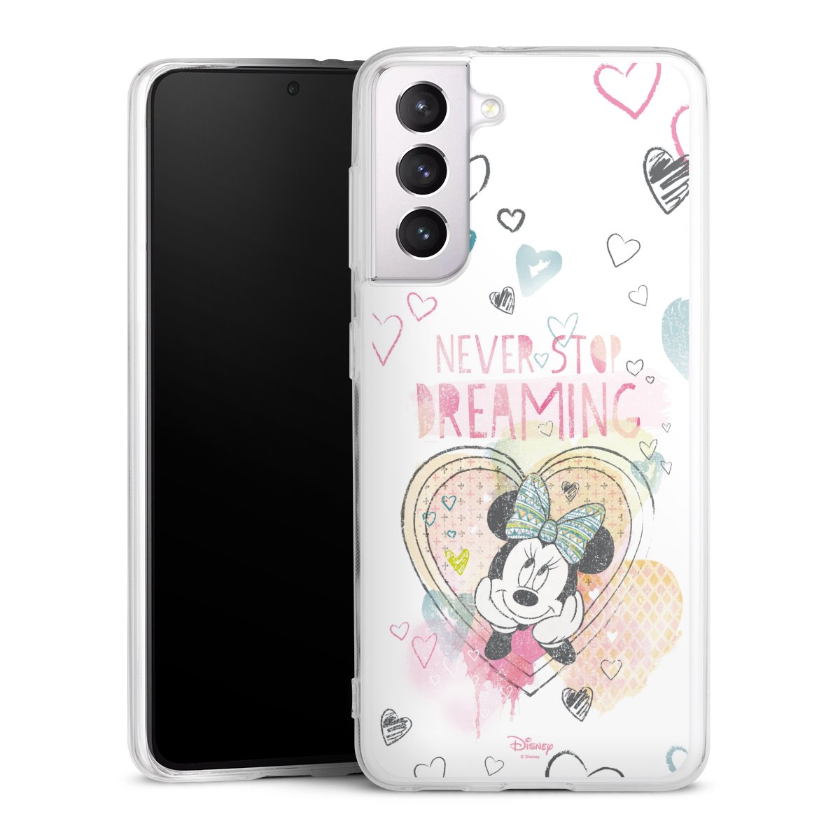 Galaxy S21 5G Handy Silikon Hülle Case transparent Handyhülle Disney Official Licensed Product Minnie Mouse Silikon Case