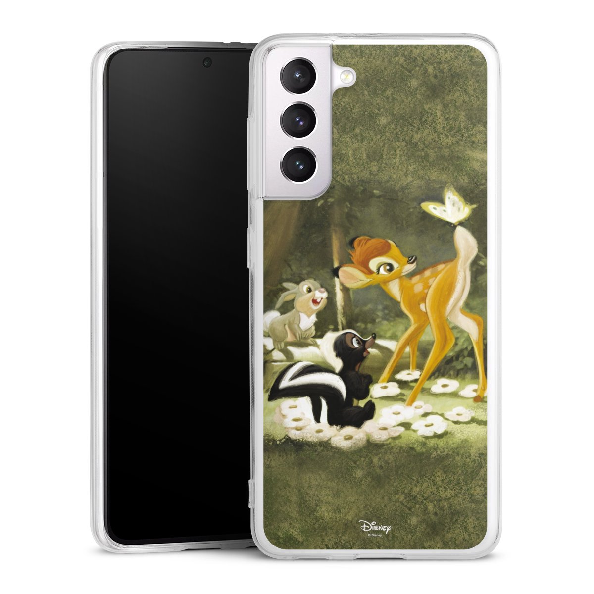 Galaxy S21 5G Handy Silikon Hülle Case transparent Handyhülle Disney Official Licensed Product Bambi Silikon Case