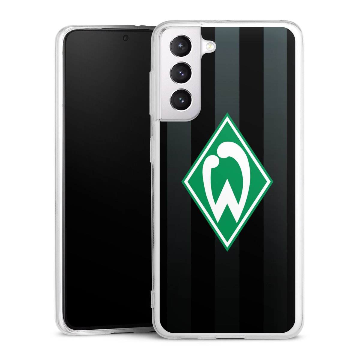 Galaxy S21 5G Handy Silikon Hülle Case transparent Handyhülle Stripes Sv Werder Bremen Official Licensed Product Silikon Case