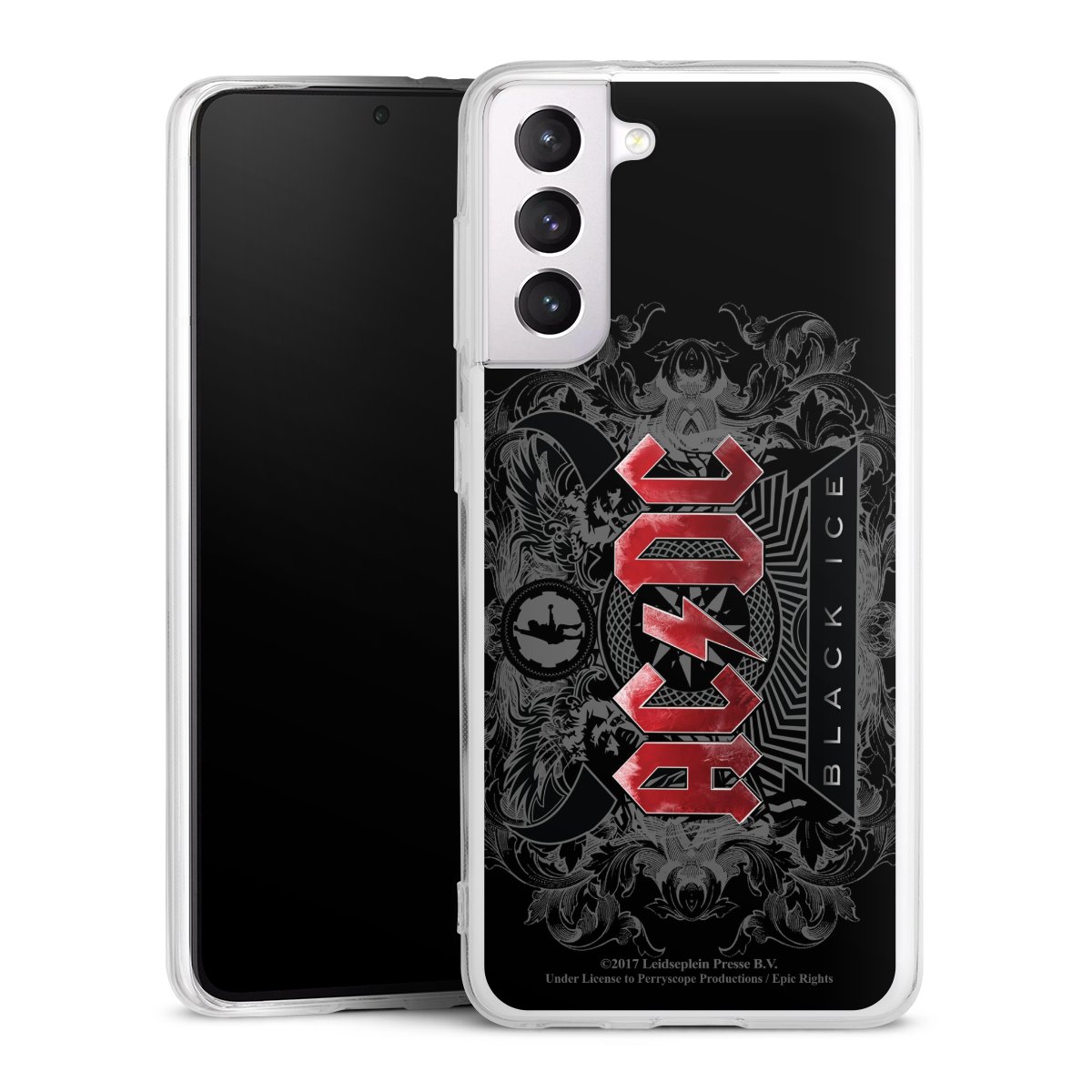 Galaxy S21 5G Handy Silikon Hülle Case transparent Handyhülle Merchandise Black Ice Acdc Silikon Case